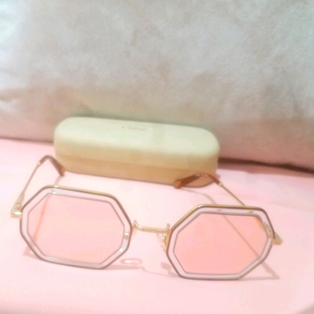 Chloe Havana Pink Tally oOctagon Sunglasses 53mm